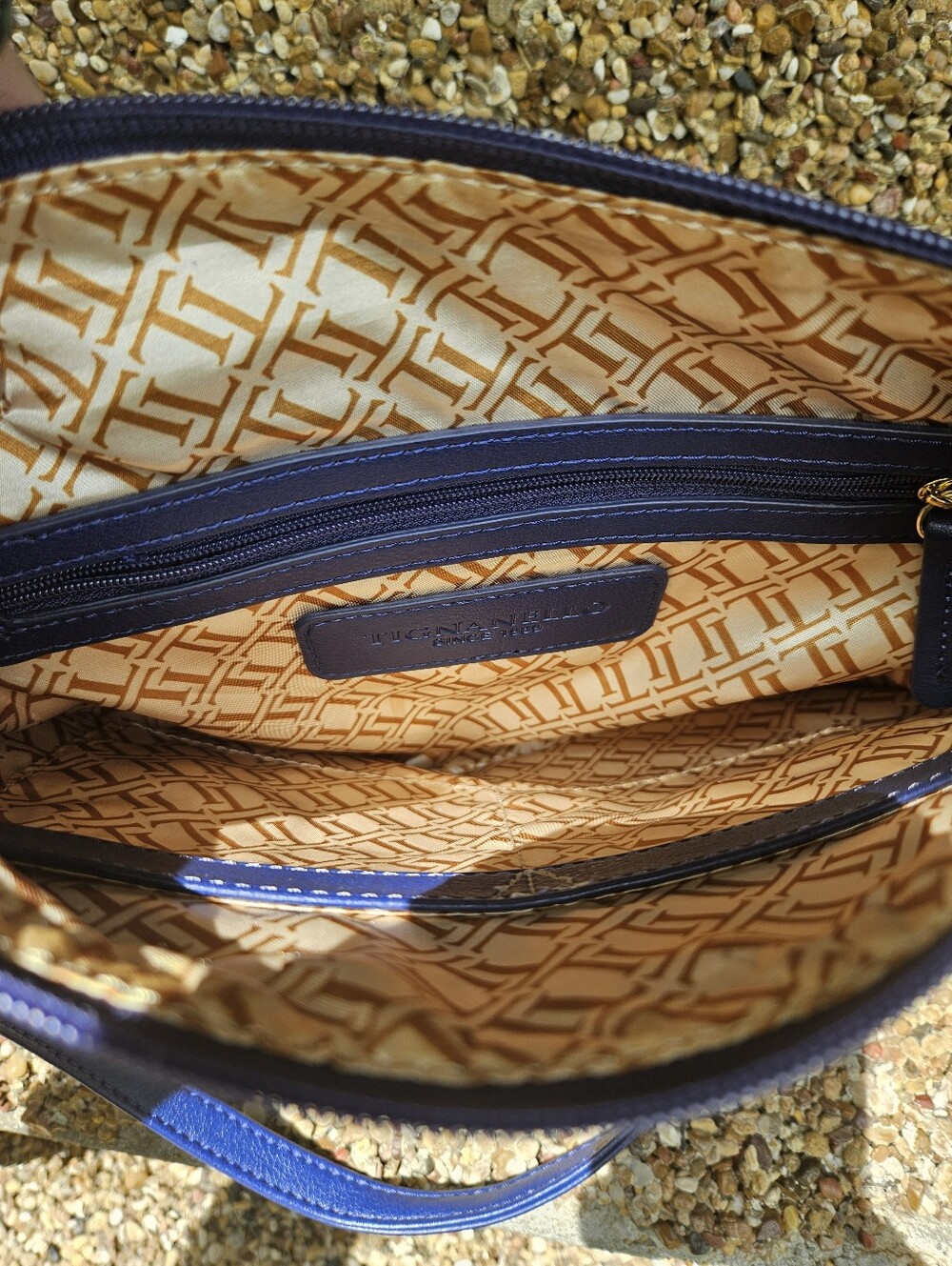 Tiganello Blue Leather Crossbody Bag - Picture 5 of 8